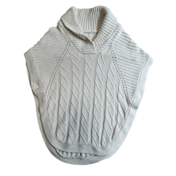 Ricki's Sweaters - Ricki’s Cream Turtleneck Knit Poncho Size Medium